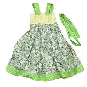 Whimsical Girls Green | Yellow | White Dress size: 2T
